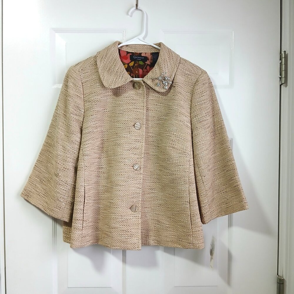 NWT Context 14W Retro Swing Bellaro Jacket with Brooch Rockabilly Formal Coat